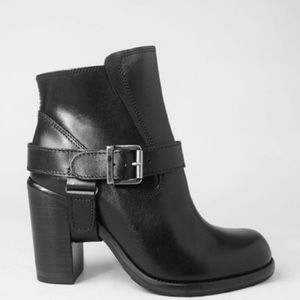 New All Saints Moto Leather Bootie Heel